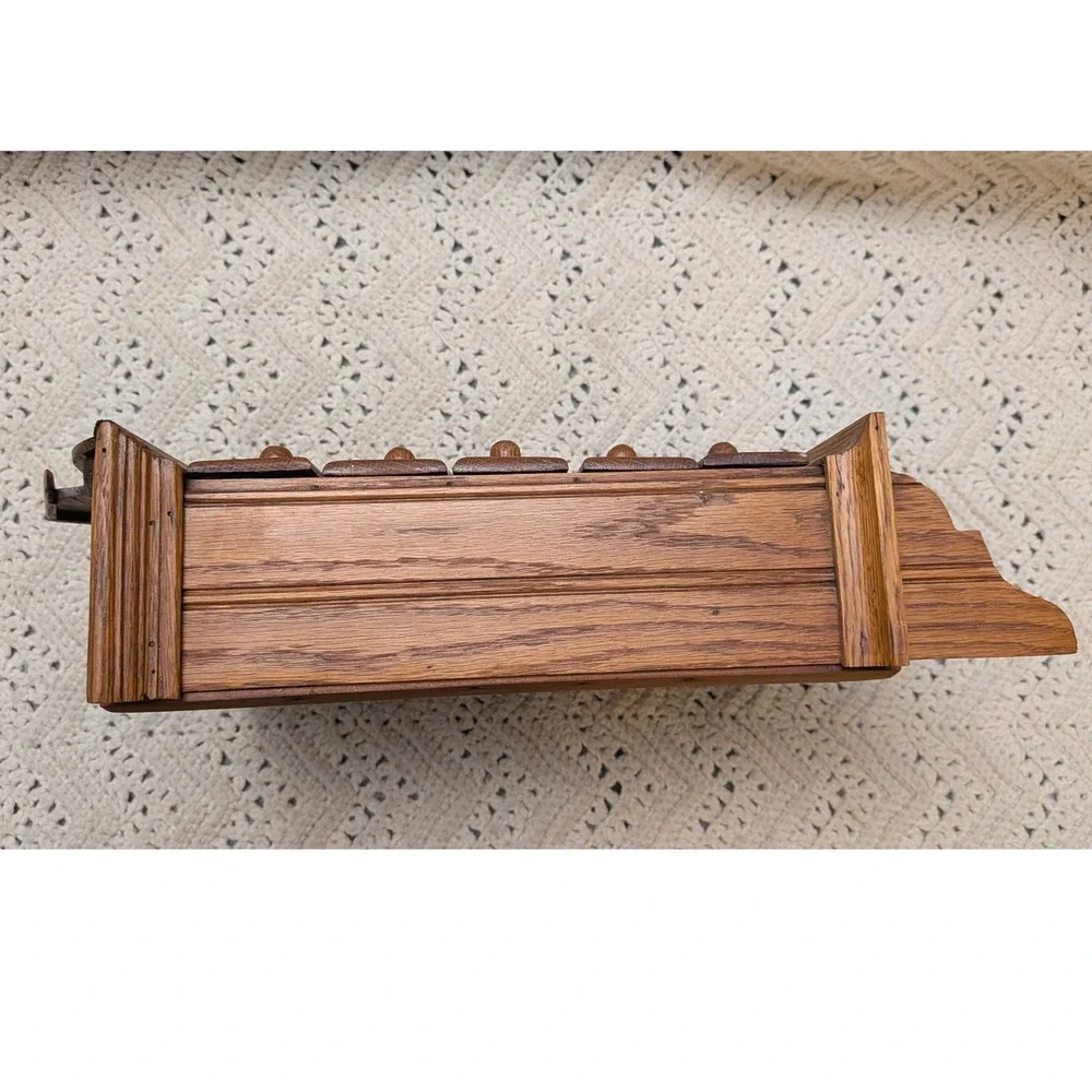 Vintage Wooden Apothecary Wall Cabinet 9 Drawer Spice Chest  Box 16x8x3